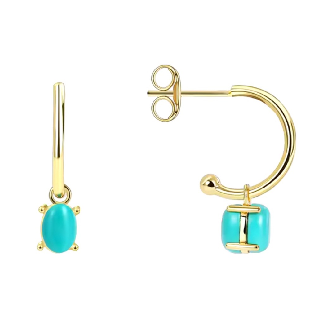 Dainty Small Gold Hoop Dangle Earrings 14k Gold Plated Open Thin Polished hoop